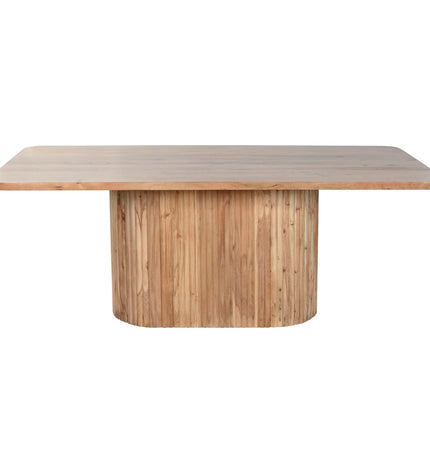 Home ESPRIT acacia dining table, 200x100x76 cm, with a smooth wooden surface and sturdy legs for a modern kitchen or dining room.