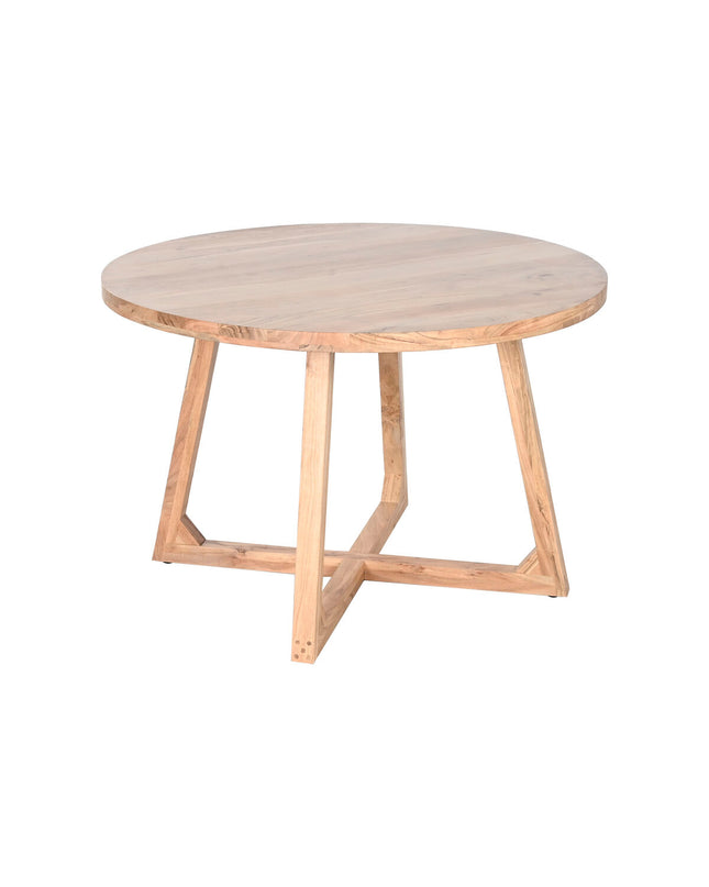 Home ESPRIT Acacia dining table with a 115x115 cm square surface and 76 cm height, showcasing its wooden texture and modern design.