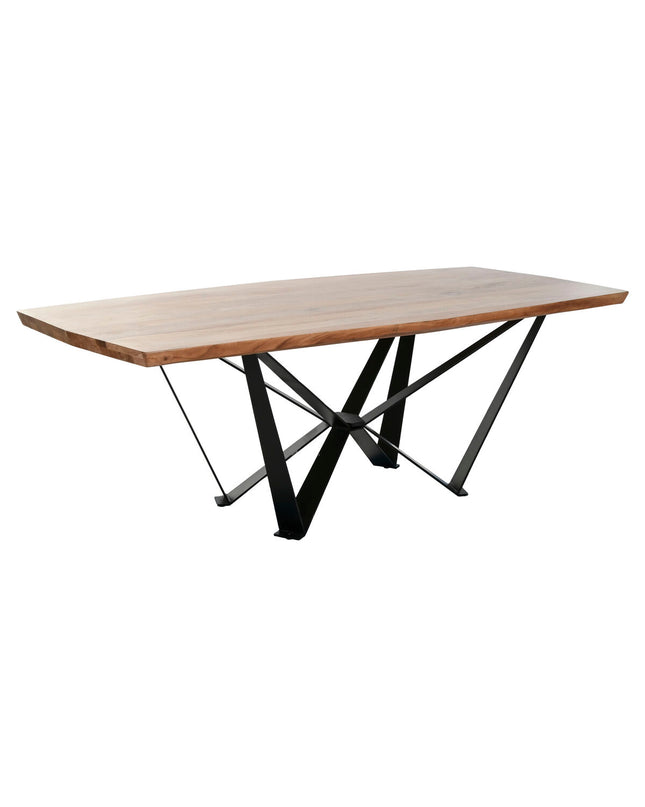 Home ESPRIT Eettafel with metal frame and acacia wood top, measuring 220 x 100 x 76 cm, suitable for dining rooms.