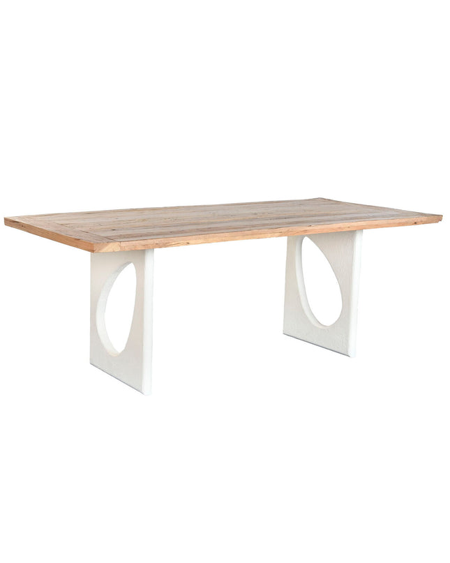 Home ESPRIT eettafel with natural recycled mango wood, rectangular dining table in white, 200 x 100 cm, modern kitchen furniture