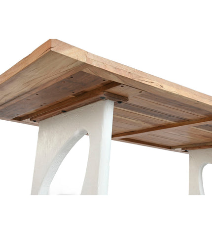 Home ESPRIT eettafel with natural recycled mango wood, white finish, 200x100 cm, sturdy dining table for modern homes.