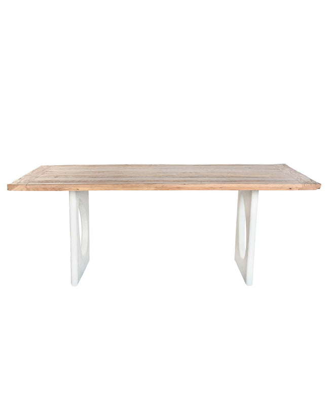 Home ESPRIT eettafel in wit gerecycleerd mangohout, 200x100x77 cm, sturdy dining table with natural wood finish.