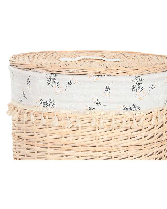 Home ESPRIT wicker laundry basket with shabby chic design, 45x45x55 cm, three-part storage for home organization.