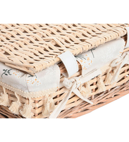Home ESPRIT wicker laundry basket in shabby chic style with three parts, measuring 42x33x20 cm for home organization.