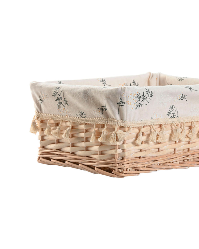 Home ESPRIT wicker laundry basket with shabby chic design, measuring 36x25x16 cm, four-part storage for home organization