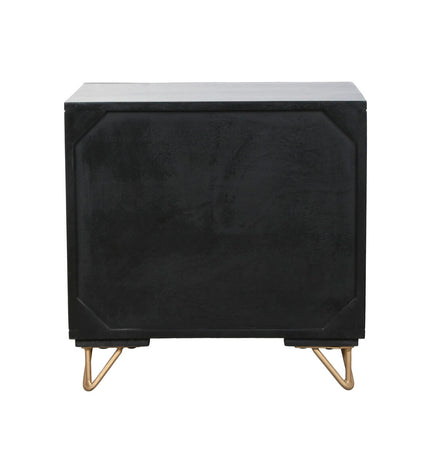 Home ESPRIT Nachtkastje in zwart en goud, 50x40x50 cm, modern bedside table with sleek design and metallic accents.
