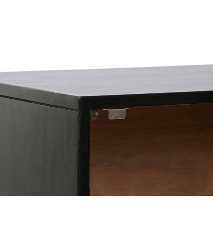 Home ESPRIT black and gold nightstand, 50x40x50 cm, modern bedside table with sleek design and stylish details.