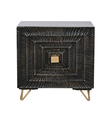 Home ESPRIT black and gold nightstand with 50x40x50 cm dimensions, featuring a modern design and sleek finish.