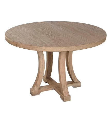 Home ESPRIT eettafel in natuurlijk elmhout, 120x120x76 cm, with a sturdy rectangular design and smooth wood finish.