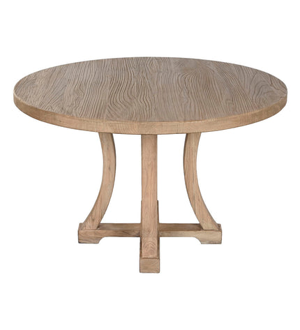 Home ESPRIT eettafel in natuurlijk elmhout, 120x120x76 cm, with a sturdy rectangular design and smooth wooden surface.