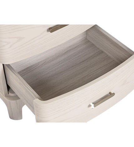 Home ESPRIT light gray nightstand with dimensions 53x42x56.2 cm, featuring a modern design and smooth surface.
