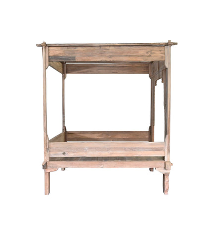 Home ESPRIT Bed in natural wood finish, measuring 225 x 160 x 206 cm, with a sturdy frame and modern design.