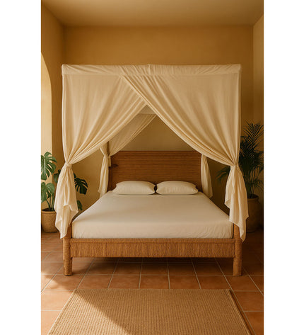 Home ESPRIT bed in size 209x188x198 cm, featuring a stylish and modern design for home furniture and interior decor.