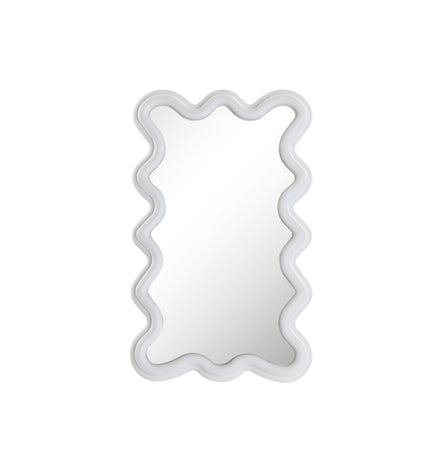 Home ESPRIT Wandspiegel Wit Stads, 22x2x35 cm, modern wall mirror with a sleek white finish for home decor.