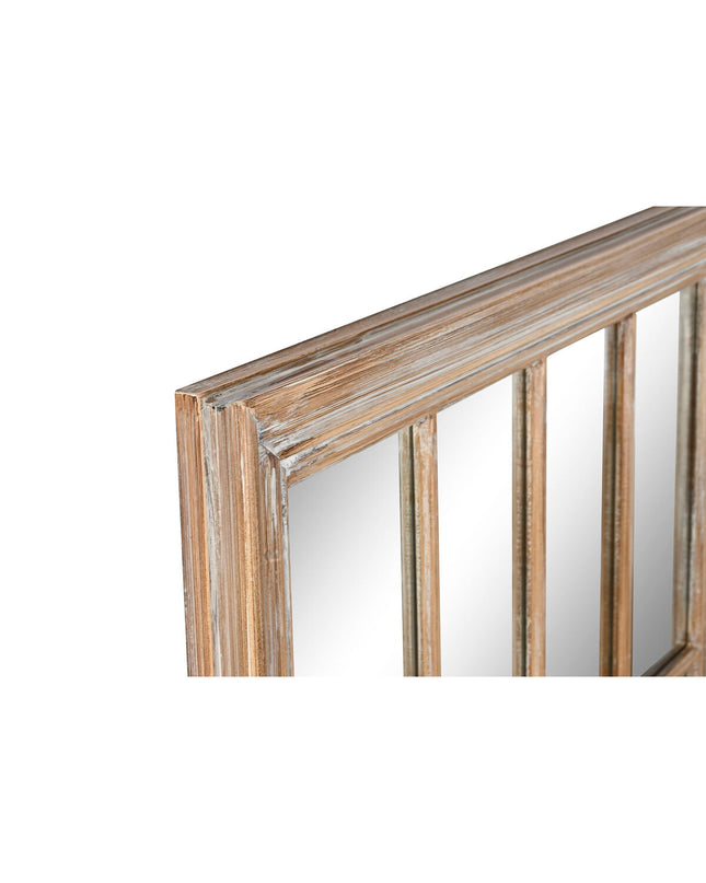 Home ESPRIT Wandspiegel with natural window-style decapé design, 68 x 4 x 128 cm, decorative wall mirror for home decor.