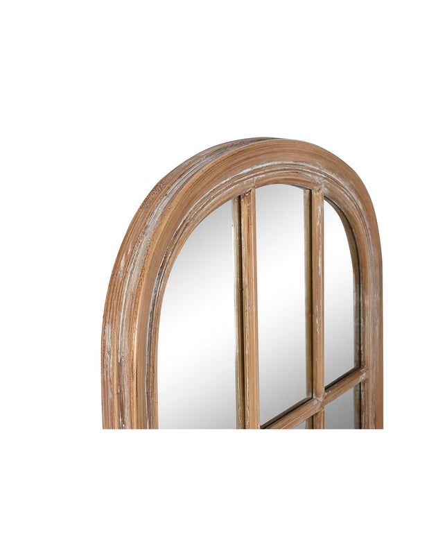 Home ESPRIT Wandspiegel Natuurlijk Venster decapé, 70.5 x 4 x 170.5 cm, rustic decorative mirror for home decor.