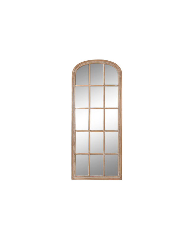 Home ESPRIT natural window-shaped wall mirror with decapé finish, measuring 70.5 x 4 x 170.5 cm, decorative house decor piece.