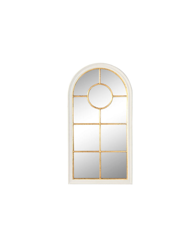 Home ESPRIT gold-framed wall mirror with window design, measuring 68 x 4 x 128 cm, perfect for home decor.