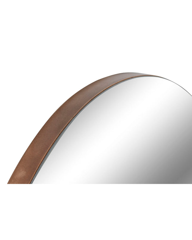 Home ESPRIT Wandspiegel Natuurlijk Stads, 80x5x80 cm, round mirror with natural wood frame for stylish home decor.