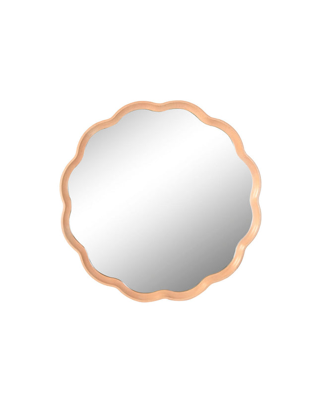 Home ESPRIT Wandspiegel Natuurlijk Stads, 80x5x80 cm, modern round wall mirror with natural wood frame for home decor.