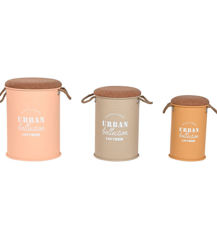 Home ESPRIT basket spelset made of polyurethaan and metal for household storage and organization in kitchen or home.