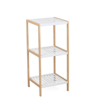 Home ESPRIT white and natural bathroom shelves with modern design, suitable for home and kitchen bathroom storage.