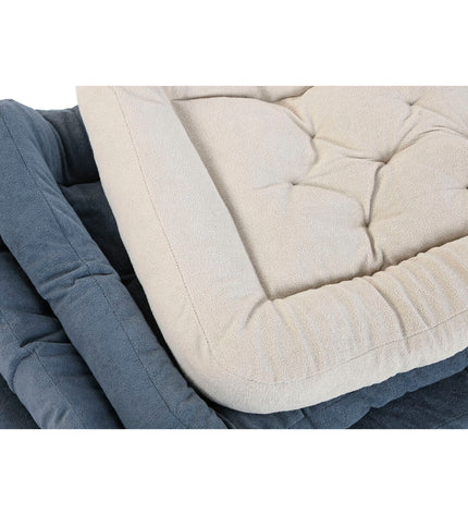 Two beige and dark gray Home ESPRIT dog beds for small pets, measuring 72x60x9 cm, with soft, cozy fabric for comfort.