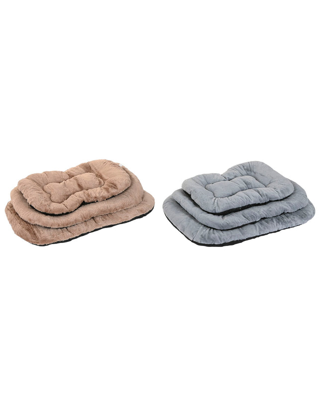 Home ESPRIT hondenbed set in brown, gray, and beige, 90x63x10 cm, cozy beds for small dogs or pets.
