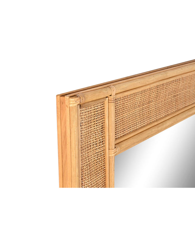 Home ESPRIT light brown tropical wall mirror with natural wood frame, ideal for home decor and interior design.