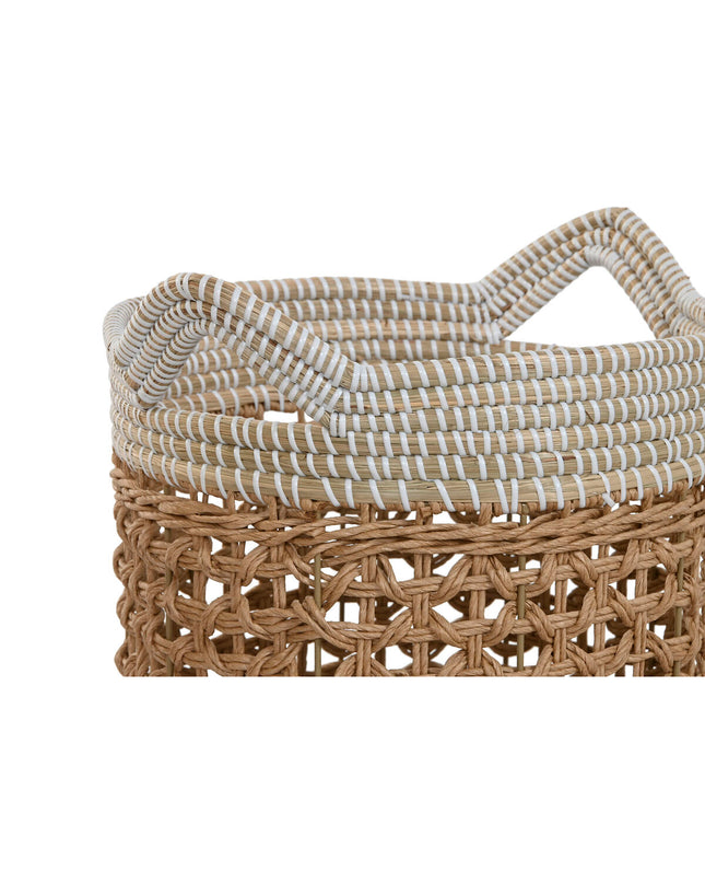 Natural paper and sea grass basket spelset by Home ESPRIT, two-piece storage and organization baskets for home and kitchen.