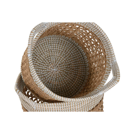 Home ESPRIT basket spelset with two natural paper and sea grass storage baskets for home organization.
