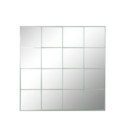 Home ESPRIT Groen Wandspiegel, Scandi style, 122x122 cm, with window design, decorative mirror for home decor.