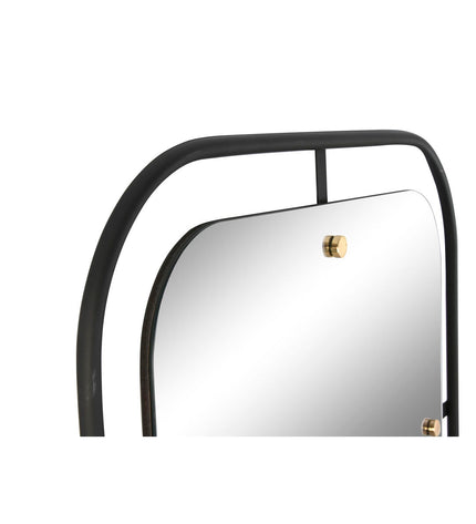 Modern black and gold wall mirror by Home ESPRIT, stylish round design for home decor and interior decoration.