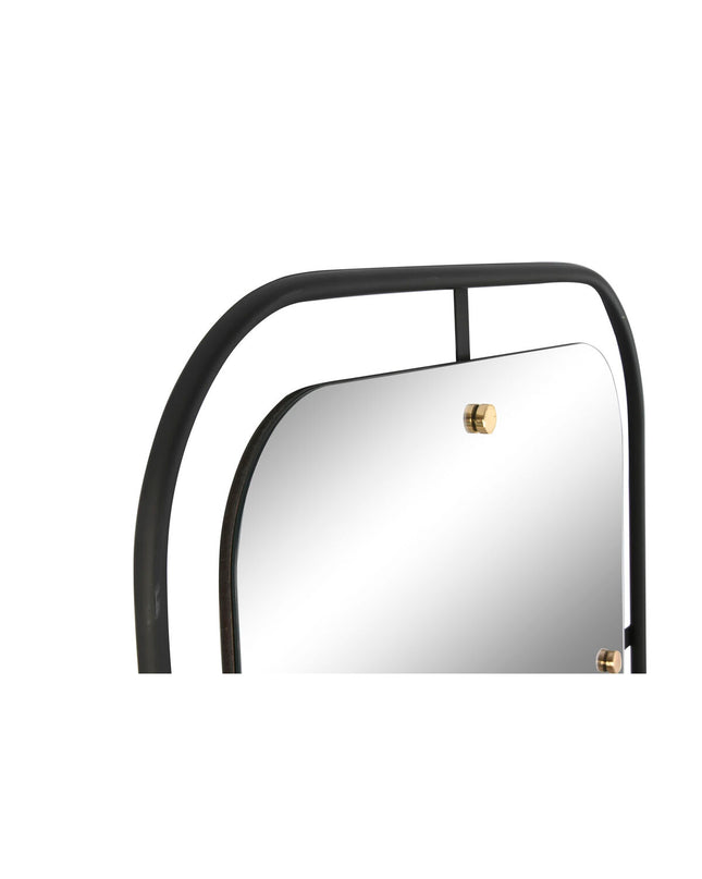 Modern black and gold wall mirror by Home ESPRIT, stylish round design for home decor and interior decoration.