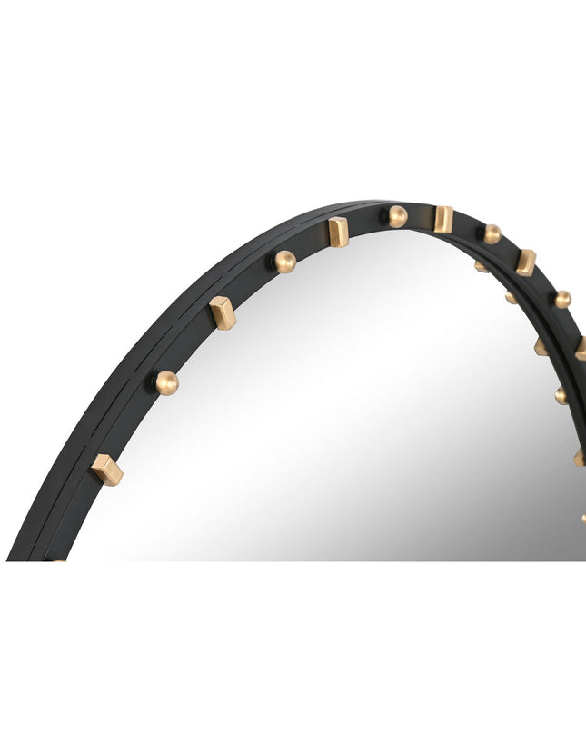 Home ESPRIT black and gold modern wall mirror, 90x90 cm, decorative home decor with sleek design.