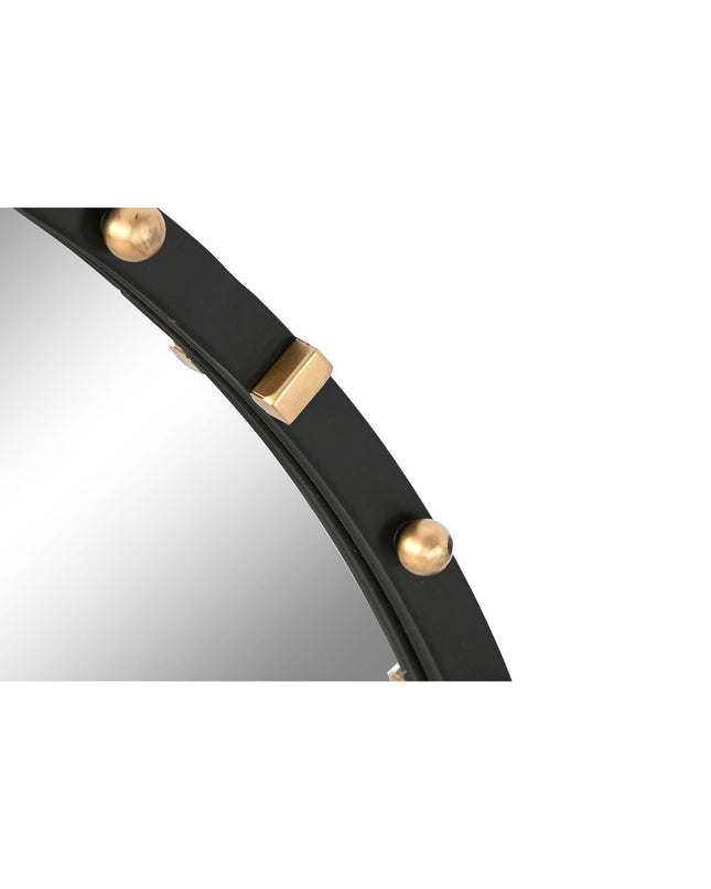 Home ESPRIT black and gold modern wall mirror, 90x90 cm, with sleek design and minimalist frame for stylish home decor.
