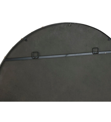 Home ESPRIT black and gold modern wall mirror, 90x90 cm, with sleek minimalist design for home decor.