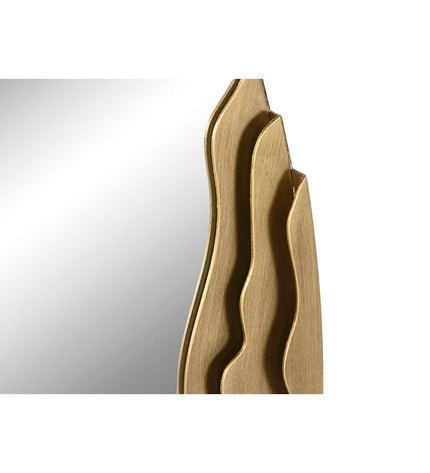 Home ESPRIT gold wall mirror for home decor, round shape with elegant frame, perfect for living room or hallway.