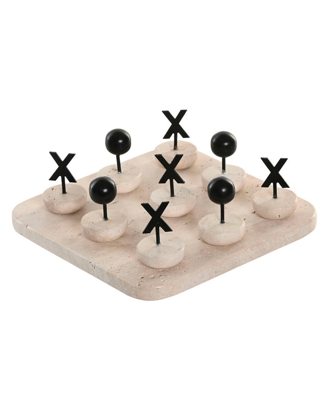 Drie-op-een-rij spel by Home ESPRIT, colorful wooden game with red, yellow, and blue pieces on a game board.