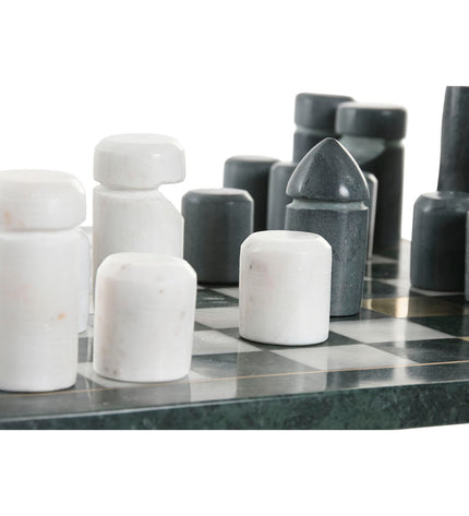 Home ESPRIT marble chess set with black and white pieces on a marble-patterned board, ideal for decorative game play.
