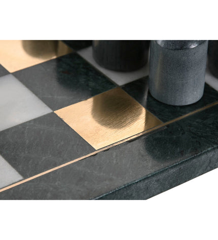 Home ESPRIT Schaakspel met marmeren uitstraling, houten speelbord en schaakstukken voor strategisch spelplezier.