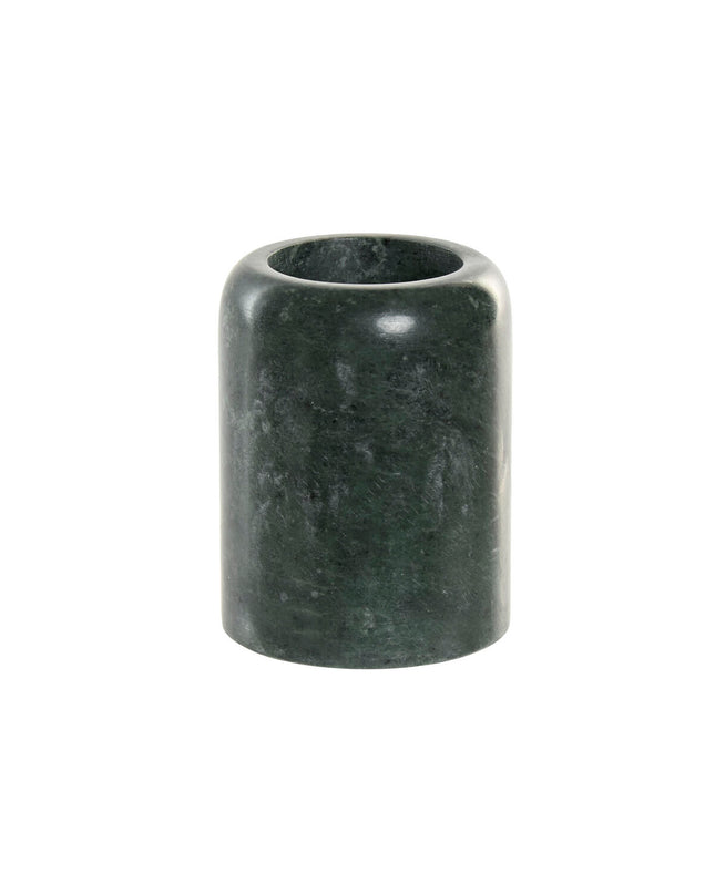 Home ESPRIT green marble toothbrush holder for bathroom, 7.5x7.5x10 cm, showcasing a stylish marble design for home and kitchen use.