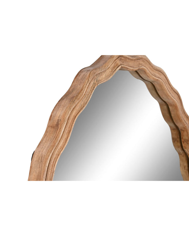 Home ESPRIT Bruin Cottage wall mirror with a classic wooden frame, measuring 76x3x117 cm, ideal for home decor.