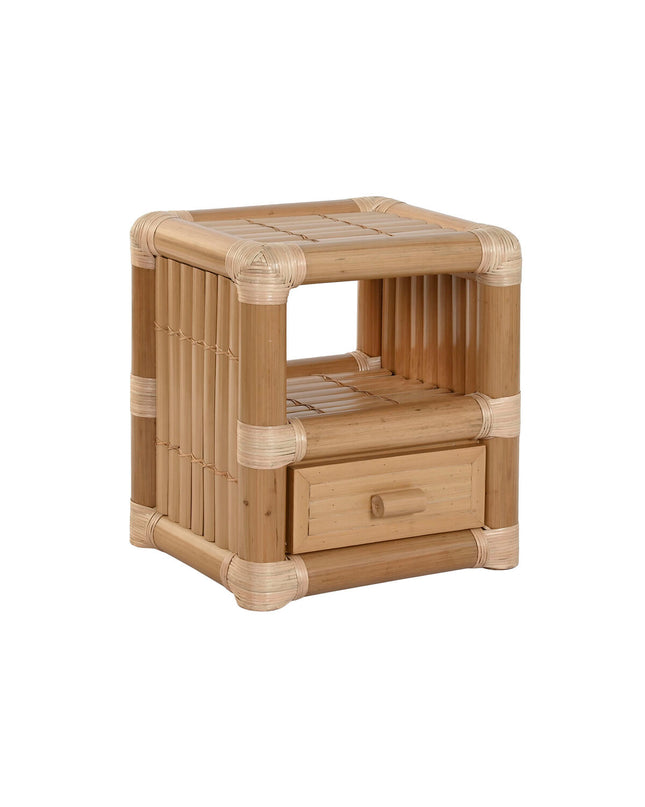 Home ESPRIT nightstand in wood finish, measuring 50 x 40 x 55 cm, with a modern design for bedroom or living room use.