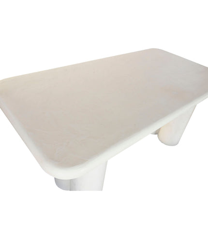 Home ESPRIT dining table in white MDF with wooden accents, measuring 180x90x76 cm, modern furniture for the home.