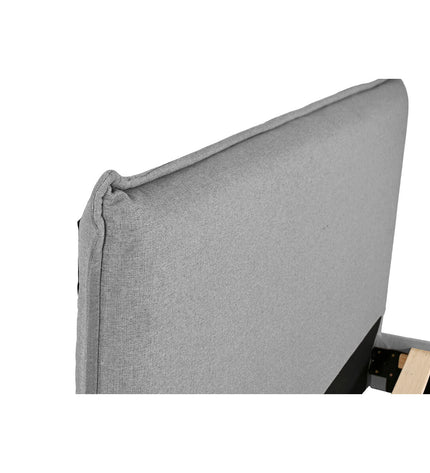 Home ESPRIT light grey bed frame measuring 177x219x108 cm, showcasing a modern design with a sturdy structure.