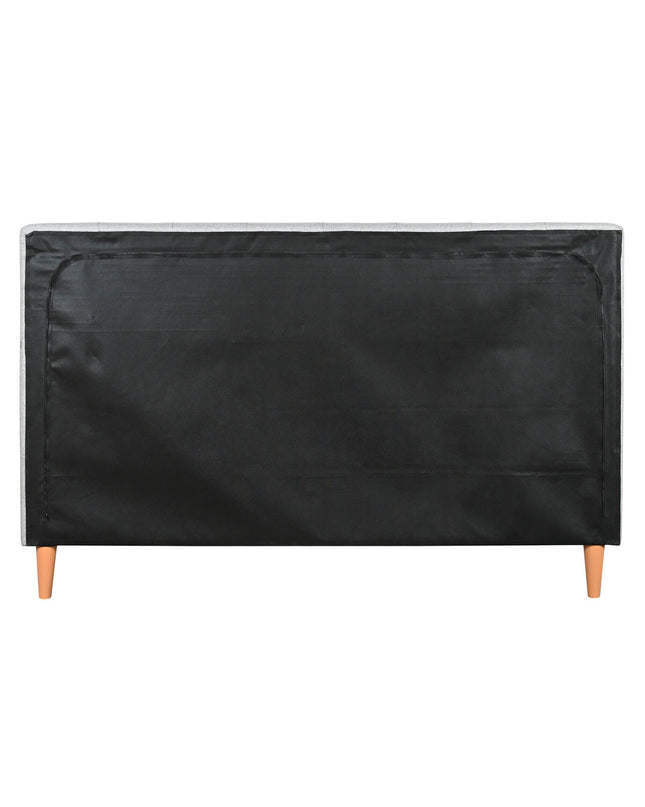 Home ESPRIT lichtgrijs bed in slaapkamer, showing frame and headboard with dimensions 170x219x104 cm
