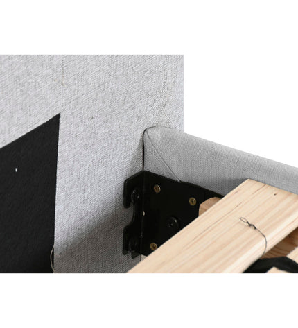 Home ESPRIT light gray bed frame, 170x219x104 cm, with a modern wooden design and clean lines for a stylish bedroom.