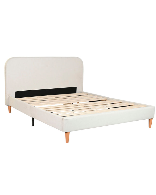 Home ESPRIT beige bed in a spacious bedroom, measuring 170x219x104 cm, with a modern design and comfortable headboard