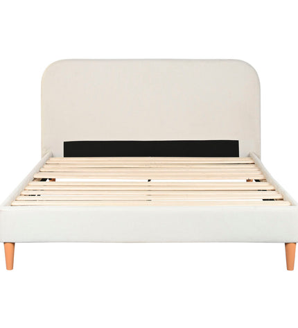 Home ESPRIT beige bed in a spacious bedroom, measuring 170x219x104 cm, with a comfortable and stylish design.